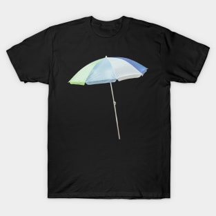 Beach Umbrella Blue, White, and Green Sticker T-Shirt